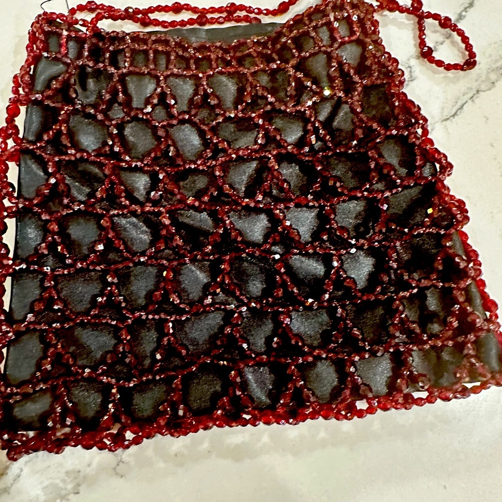 Dress purse - maroon and black